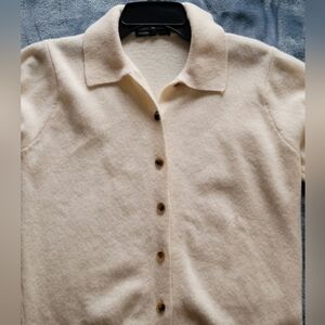 Cream Button-Up Cardigan